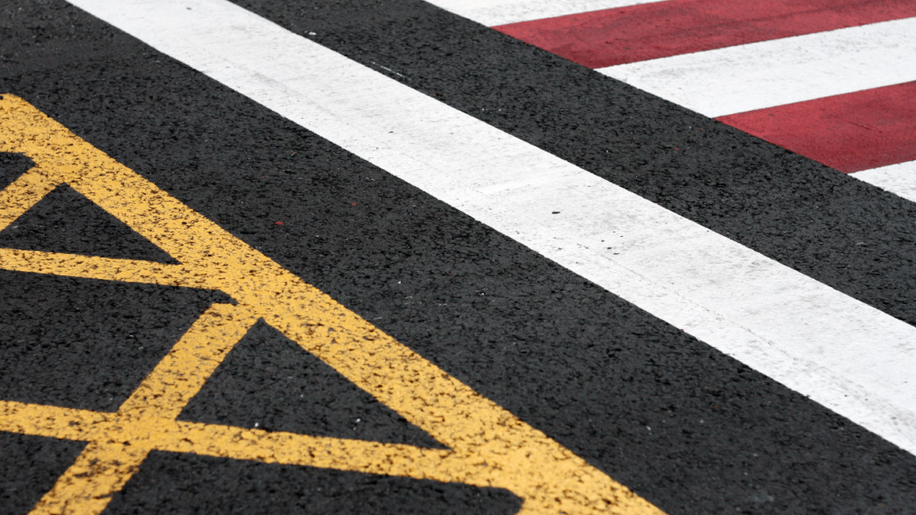 a newly painted road